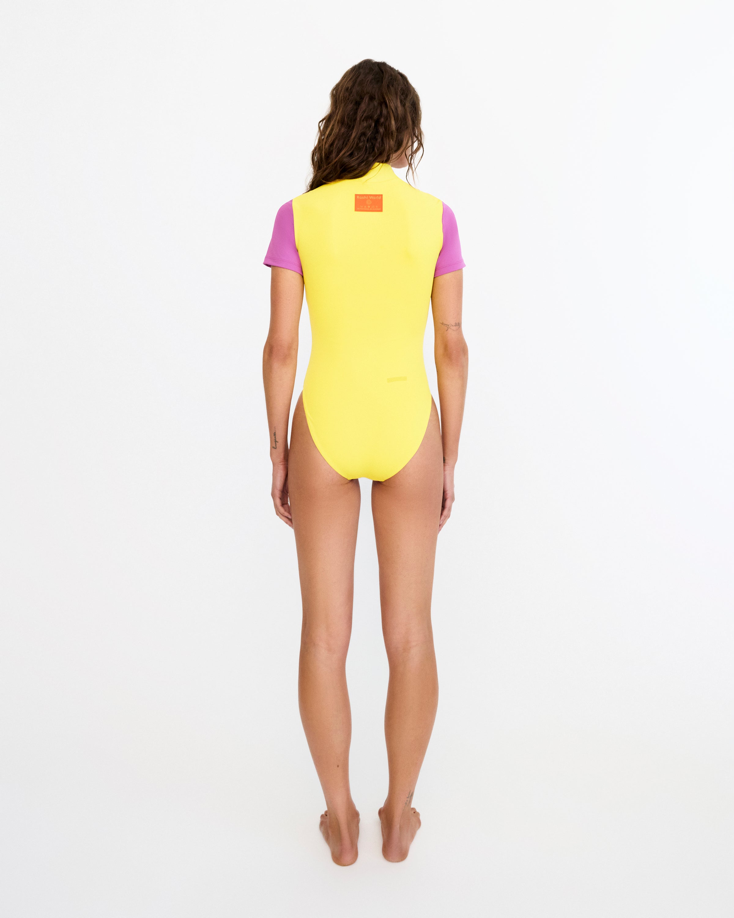 Short Sleeve Bodysuit Front Zip - Heather / Summer