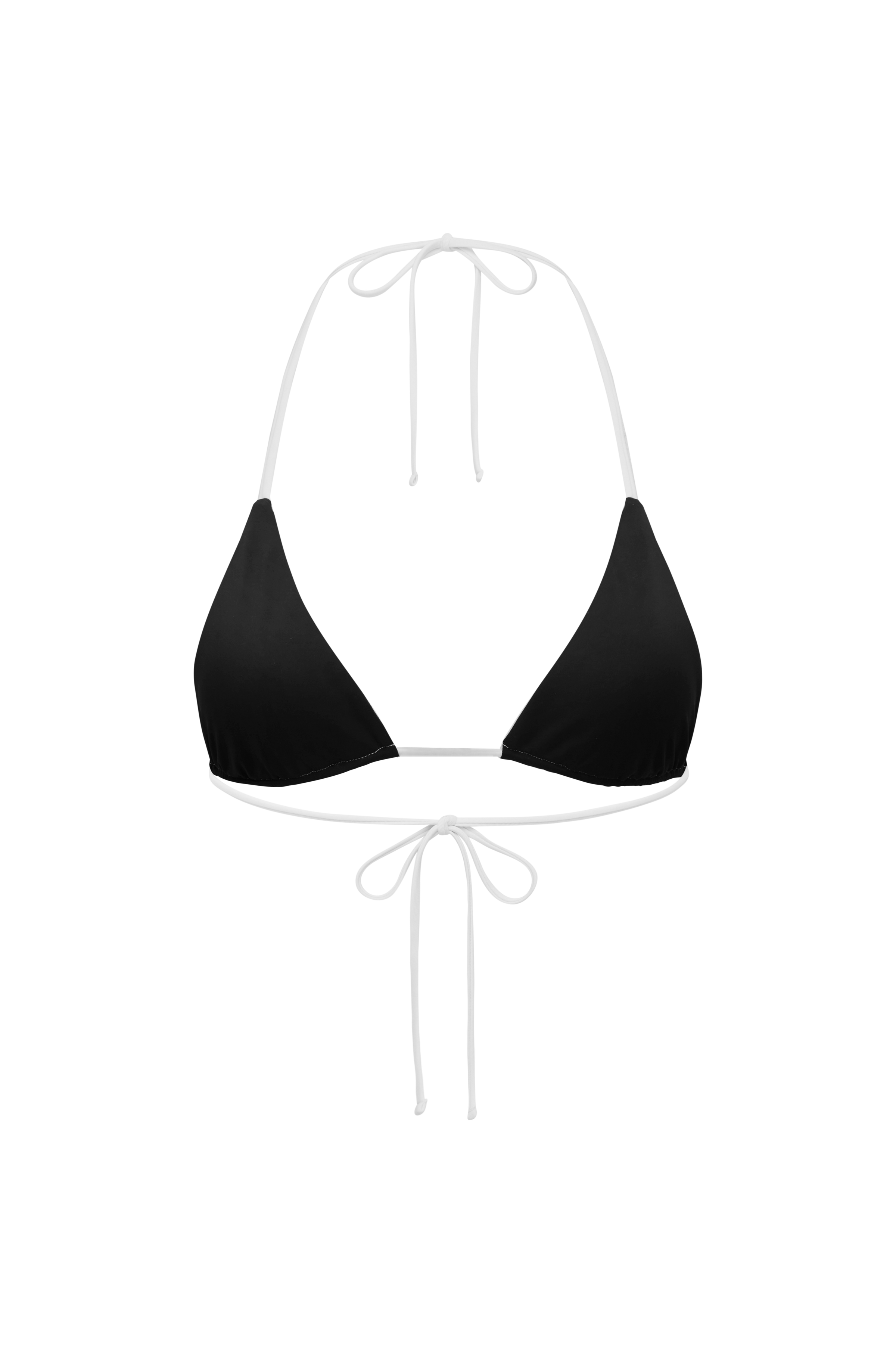Triangle Bikini Top - Bianco / Nero