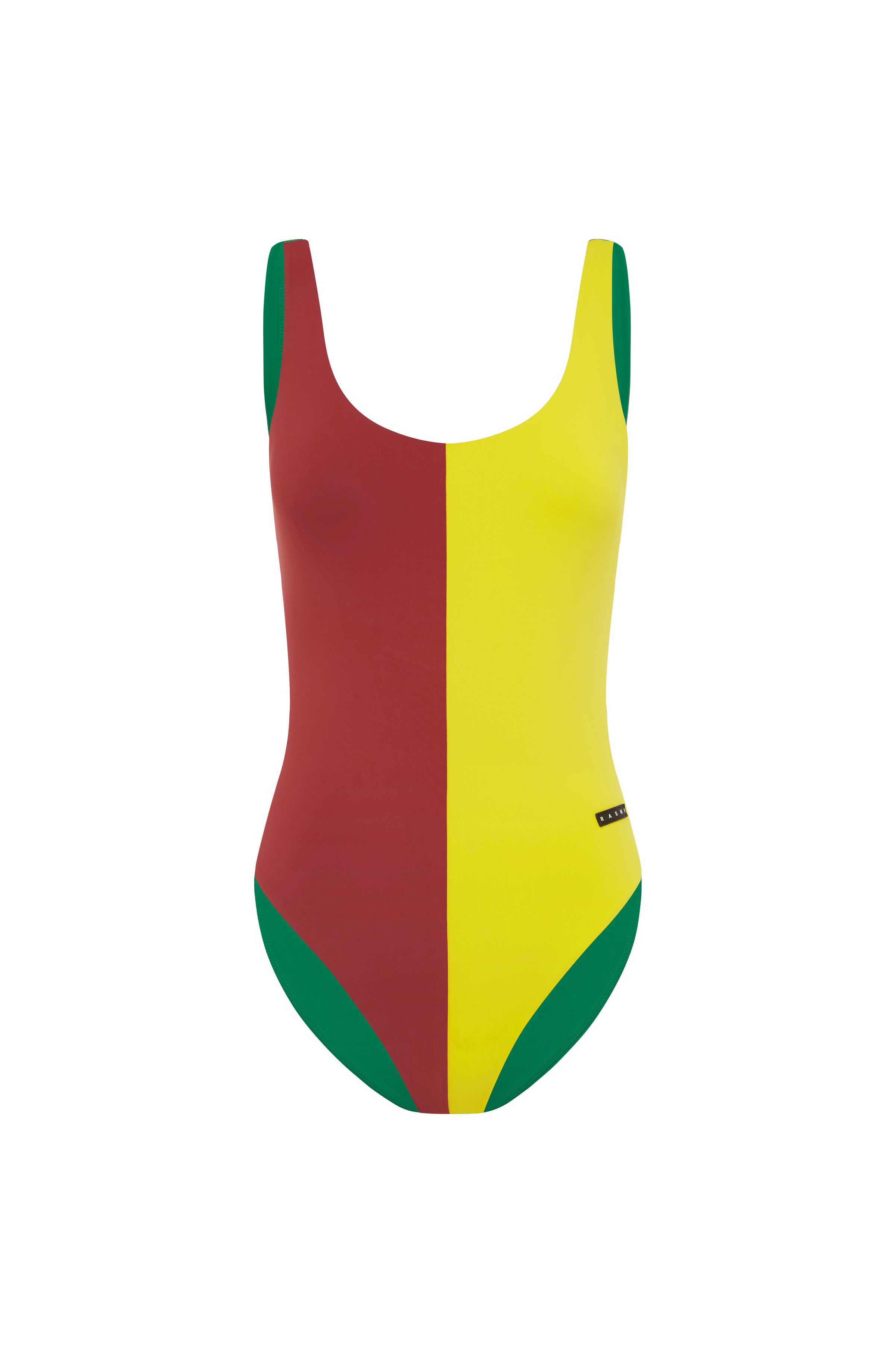 One Piece Scoop Neck Swimsuit - Latino/Summer/Iguana