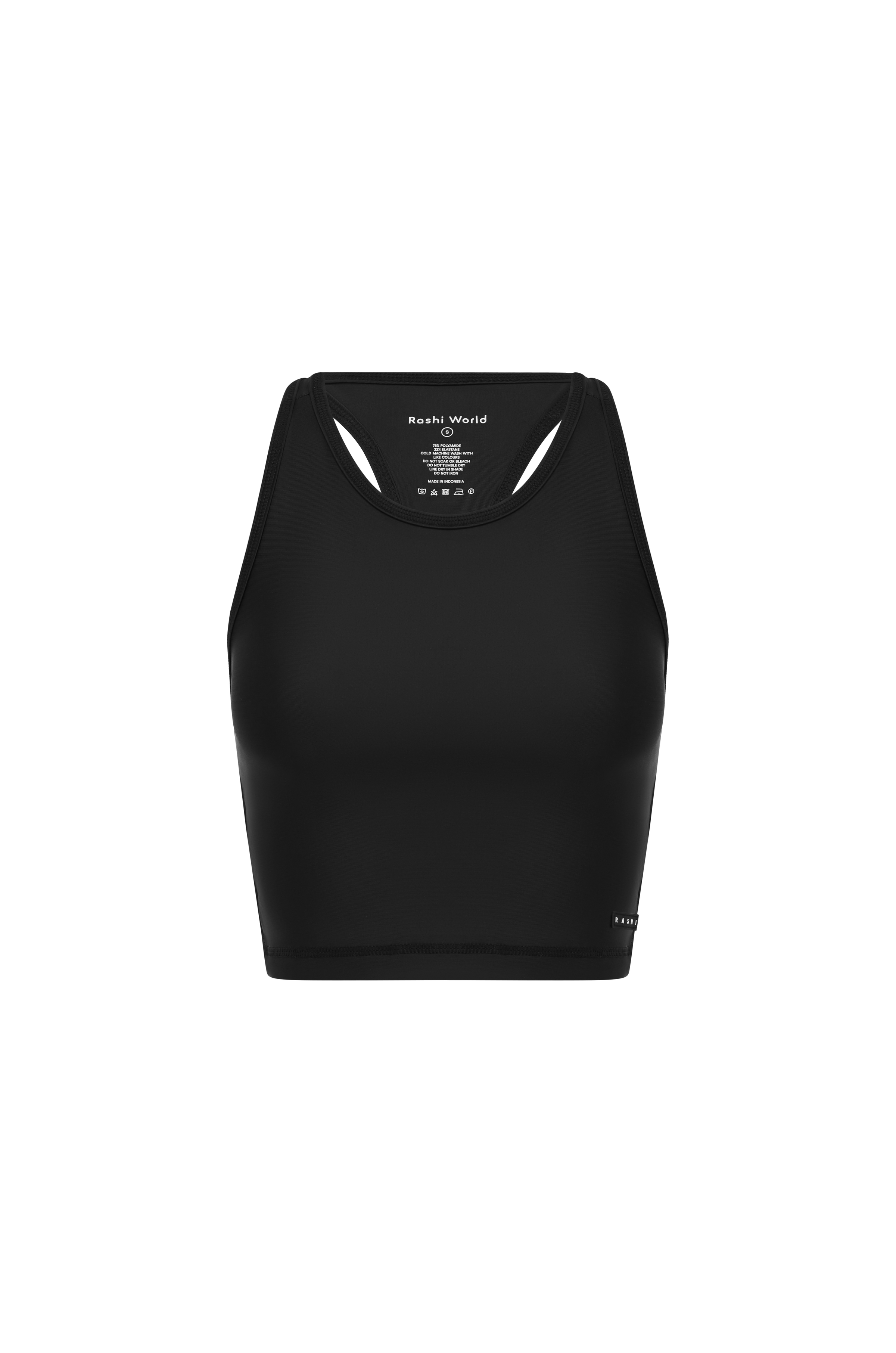 Racer Back Tank with Built in Bra - Nero