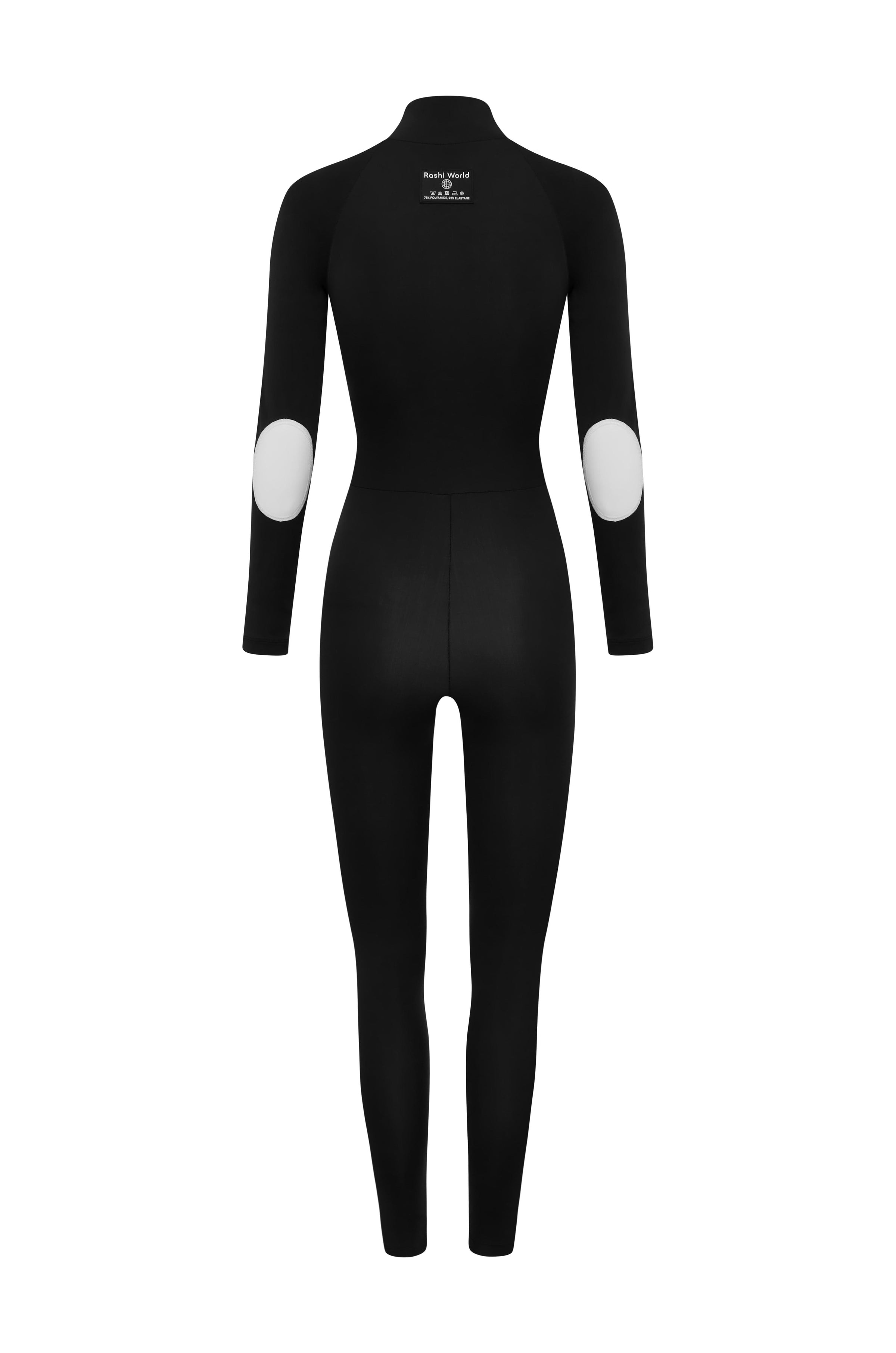 Long Sleeve Unitard - Nero / Bianco