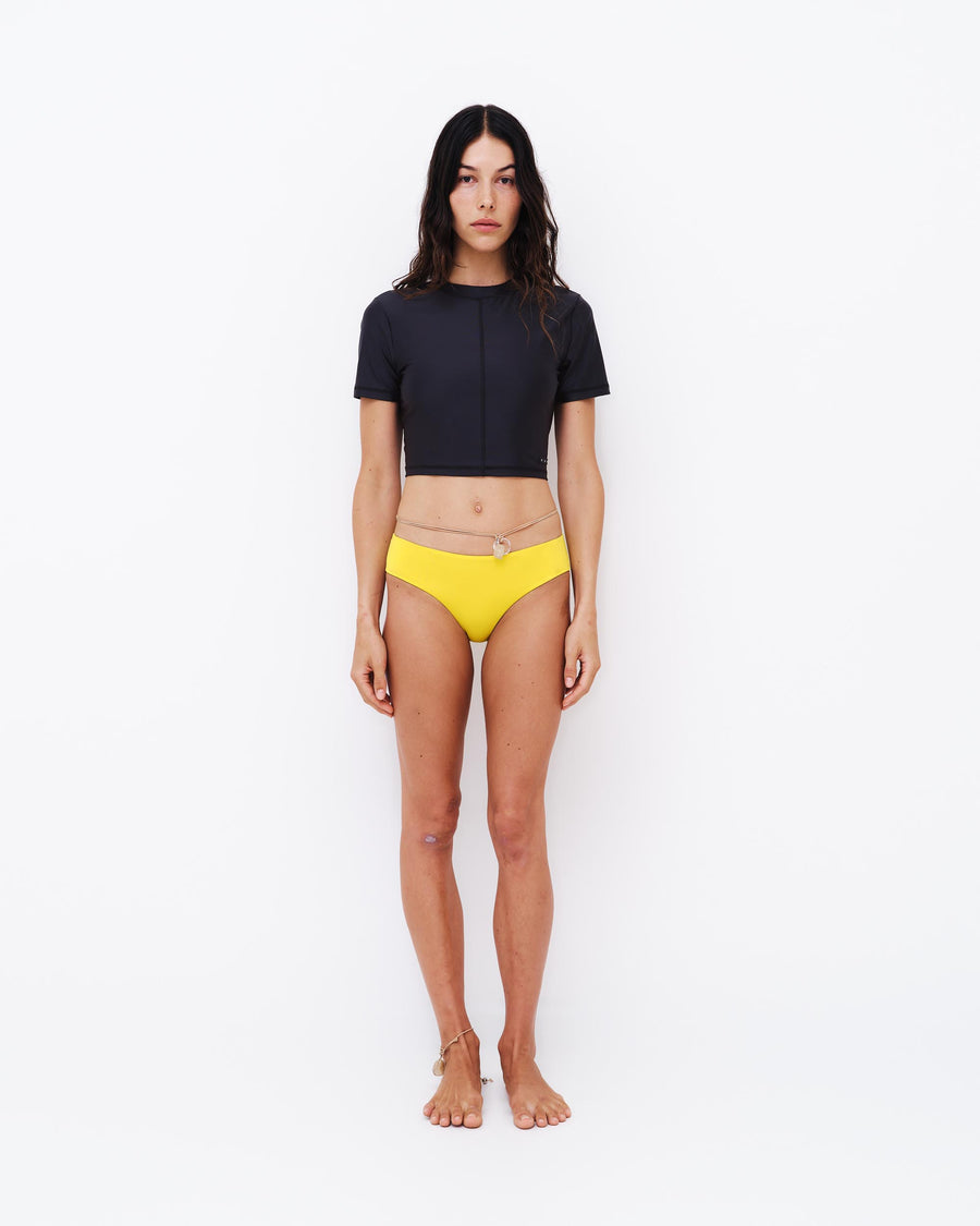 Short Sleeve Cropped T - Nero