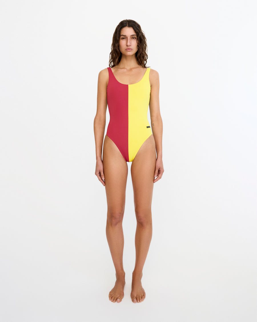 One Piece Scoop Neck Swimsuit - Latino/Summer/Iguana