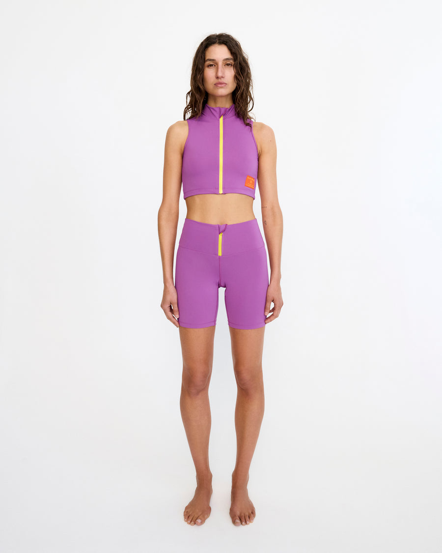 Mock Neck Vest Tank - Heather / Summer