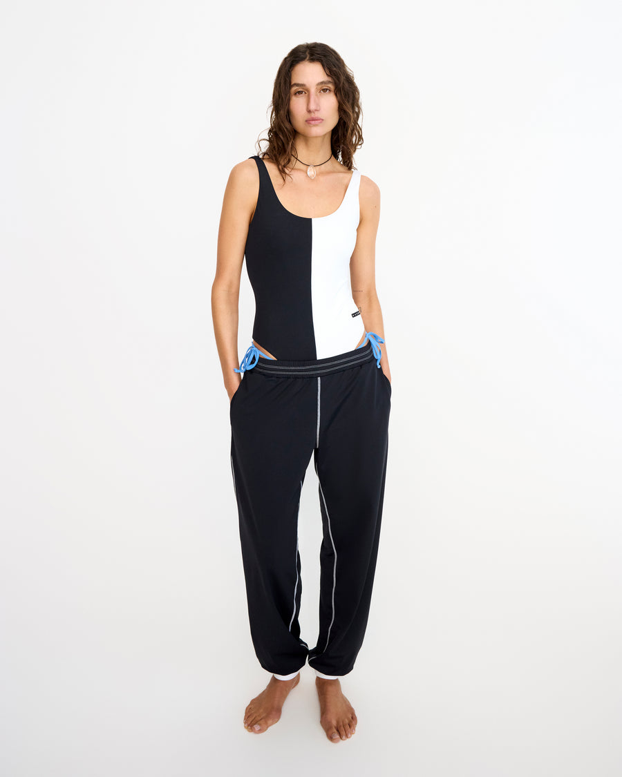 Boyfriend Track Pant - Nero / Bianco