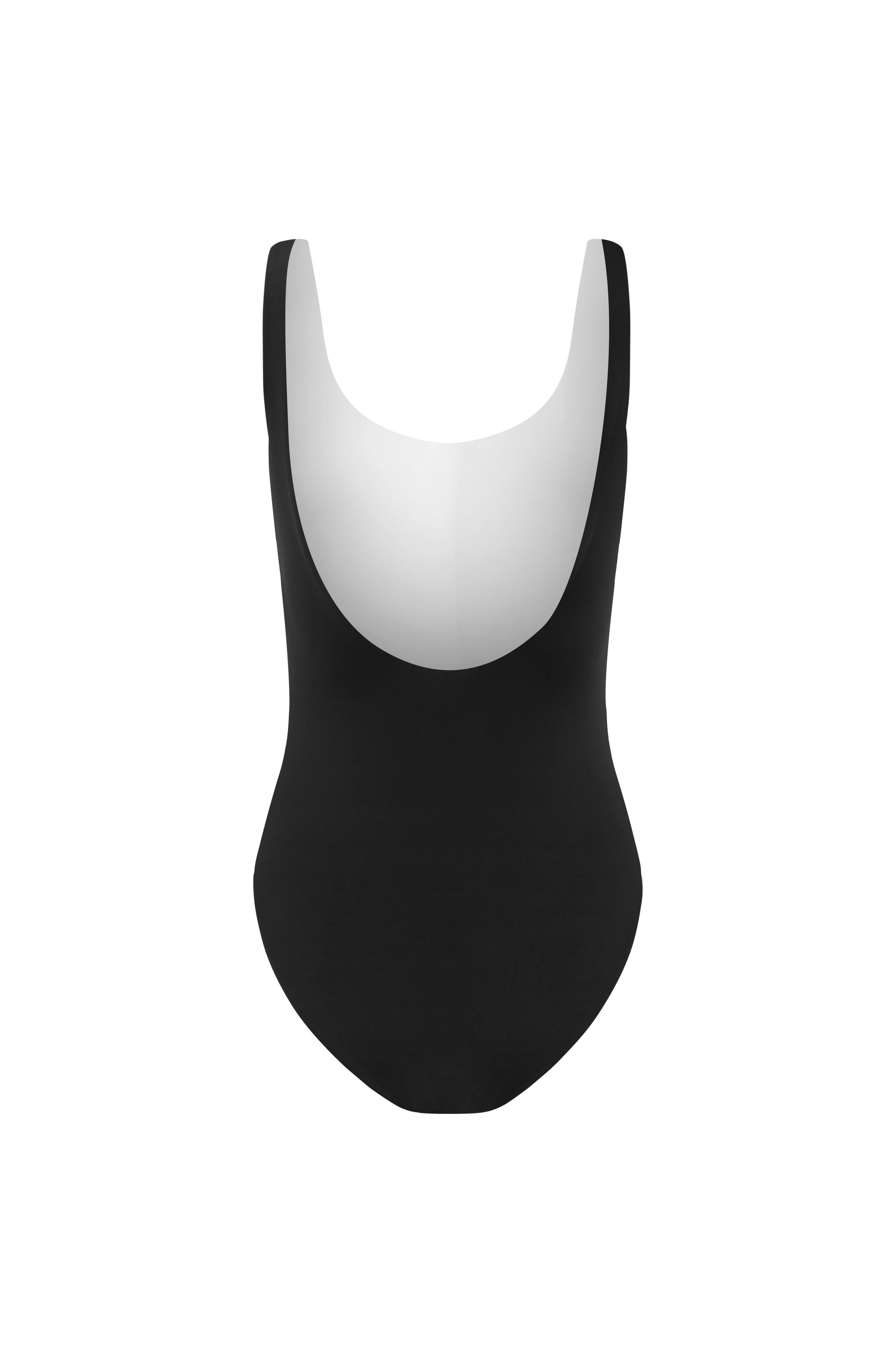 One Piece Scoop Neck Swimsuit - Nero / Bianco