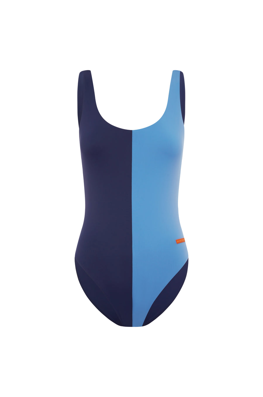 One Piece Scoop Neck Swimsuit - Police / Boyfriend