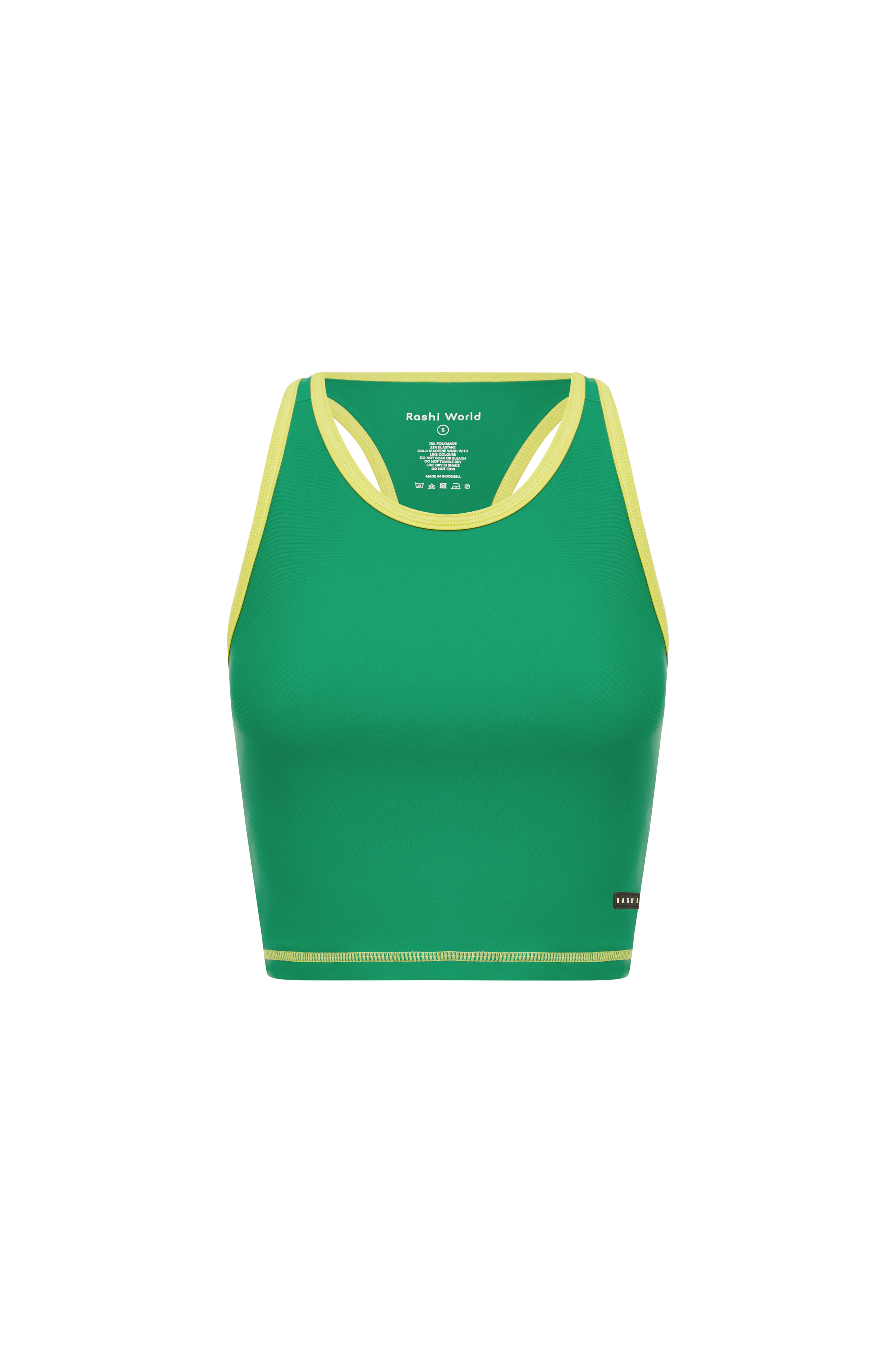 Racer Back Tank with Built in Bra - Iguana / Summer