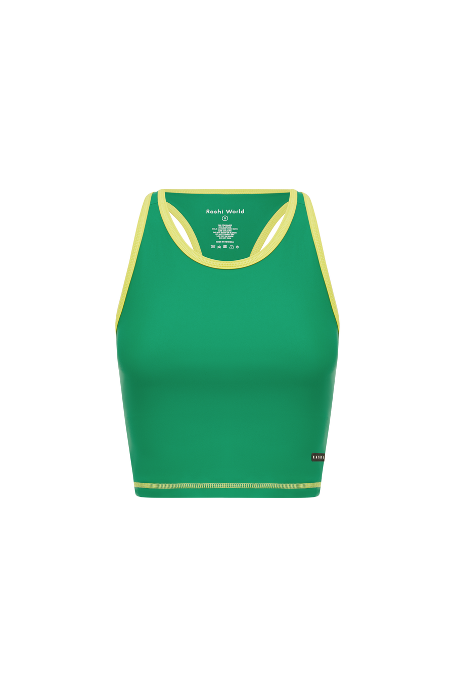 Racer Back Tank with Built in Bra - Iguana / Summer