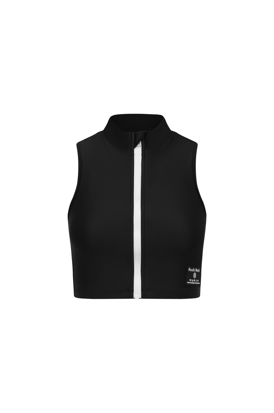 Mock Neck Vest Tank - Nero / Bianco